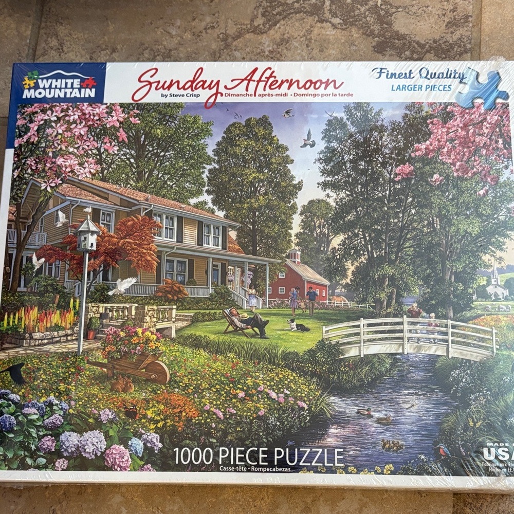 NWT White Mountain 1000 piece puzzle, Sunday Afternoon. Sealed in box.